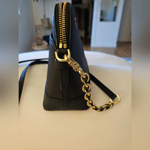 Michael Kors Black Leather Large Dome Bag with Gold Chain Strap - Picture 10 of 16